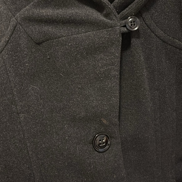 Laura Petite grey hooded Wool blend Elegant coat Sz 14 - Picture 12 of 14